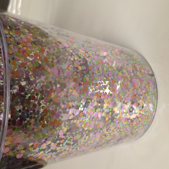 Ice Bucket With Tongs Glitter Enclosed In Clear Double Panel Open Faced Bucket - Picture 4 of 8